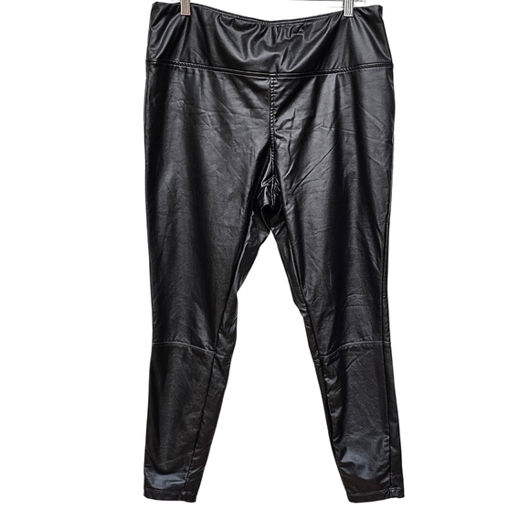 a • new day Faux Leather Vegan Black Leggings - Picture 1 of 6